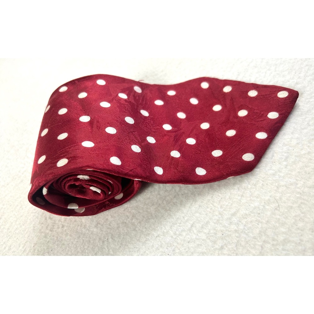 Vito Rufolo Necktie Mens OS Red Polka Dot Classic Business Wedding Accessory